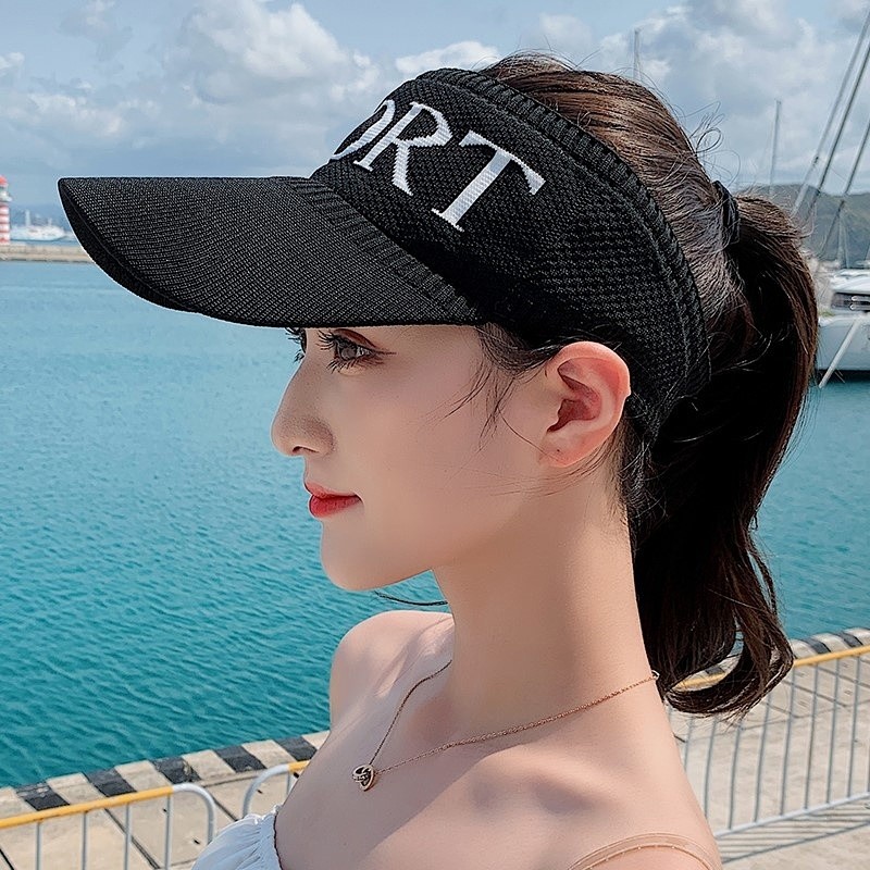 韩版女夏季遮阳帽户外防晒鸭舌空顶帽