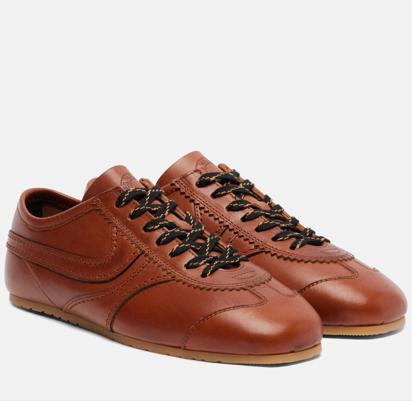 Dries Van Noten深棕皮革德训鞋49折优惠