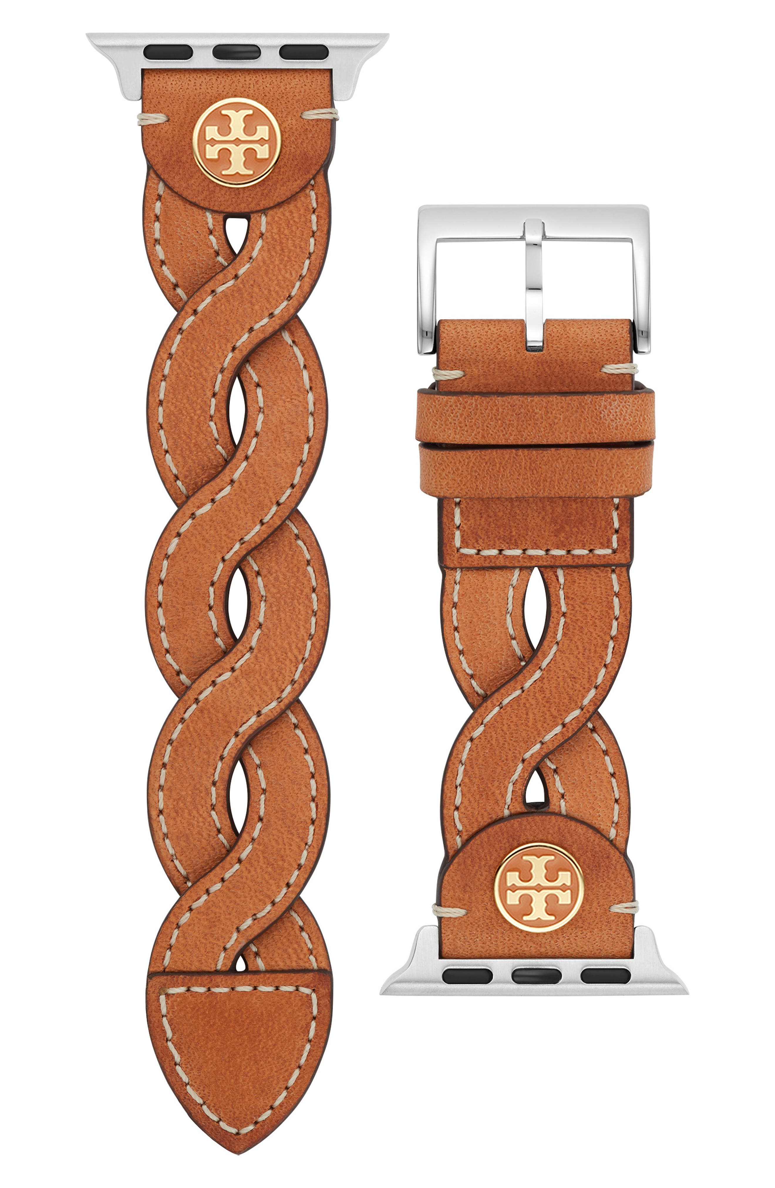 Tory Burch Braided Leather 20mm Apple Watch® Watchband