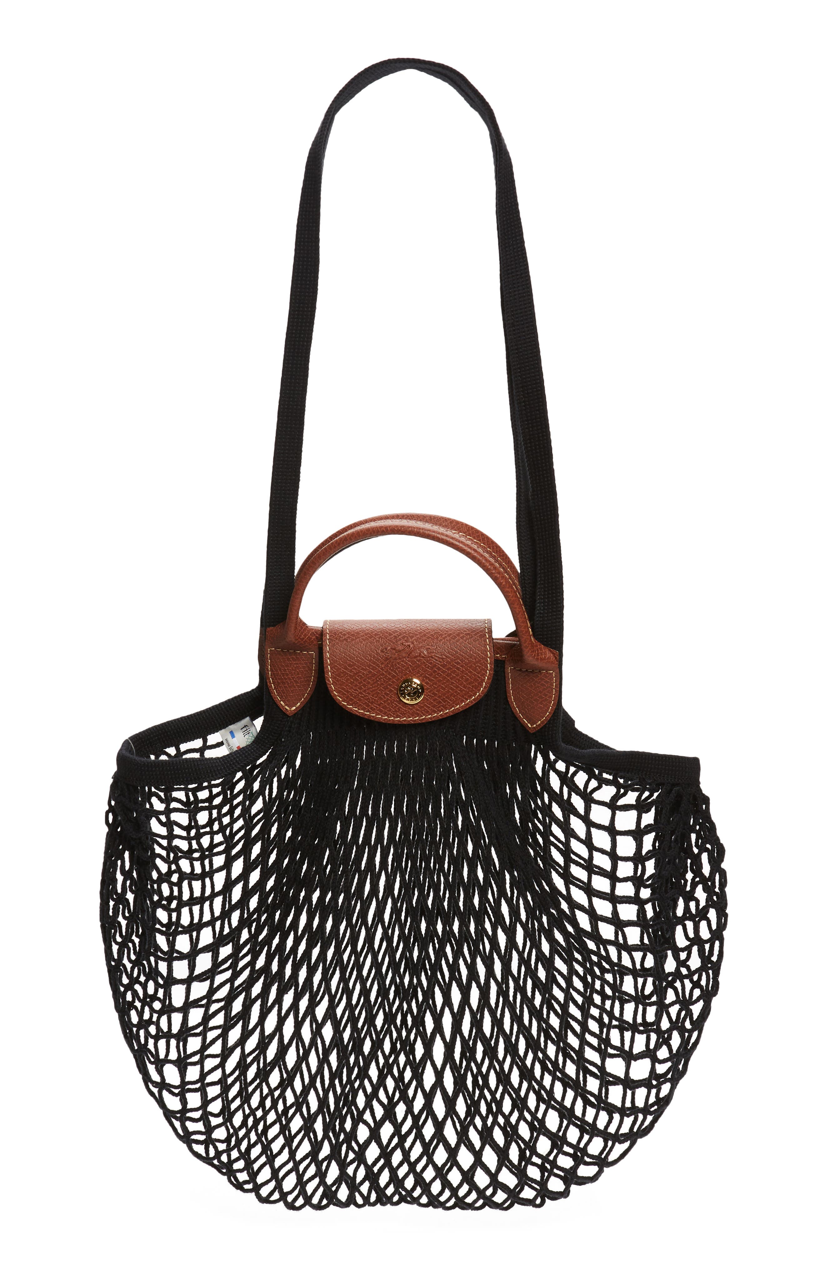 Longchamp Le Pliage Filet L 黑色针织网兜包