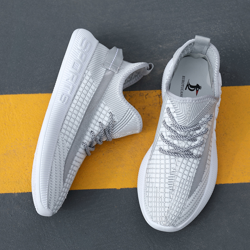 欧伦啄木鸟男鞋透气运动鞋网面飞织鞋