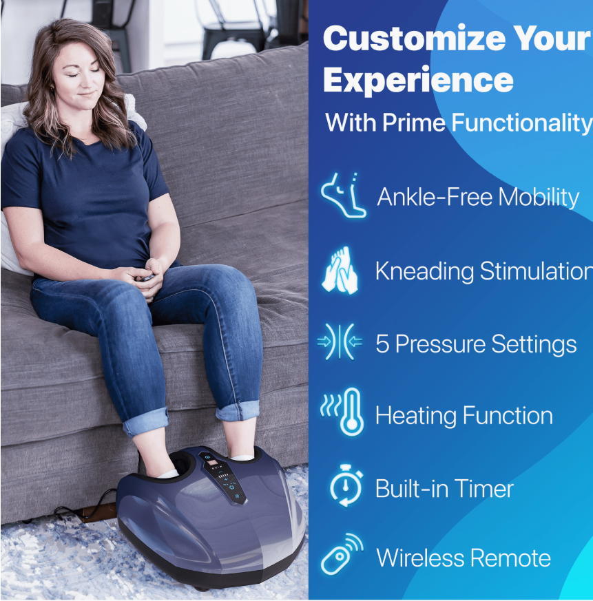 Close-up image of the MIKO Foot Massager product showing the foot inserts.