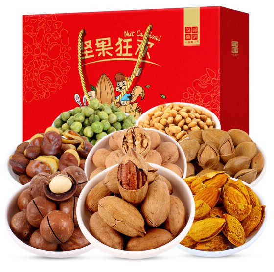 【34.95元/件】69.9元包邮！一品巷子 坚果年货大礼包 1616g*2件