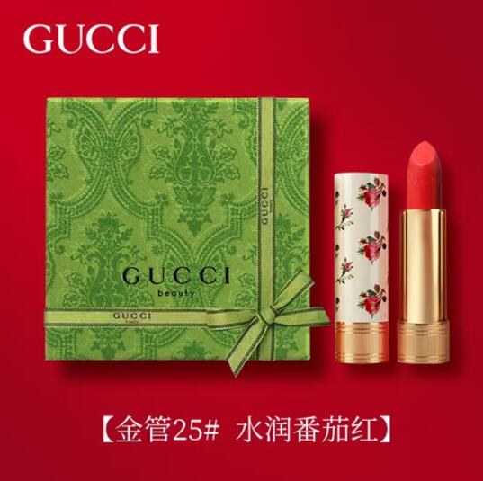 264元包邮！GUCCI 古驰口红倾色丝润/唇膏25