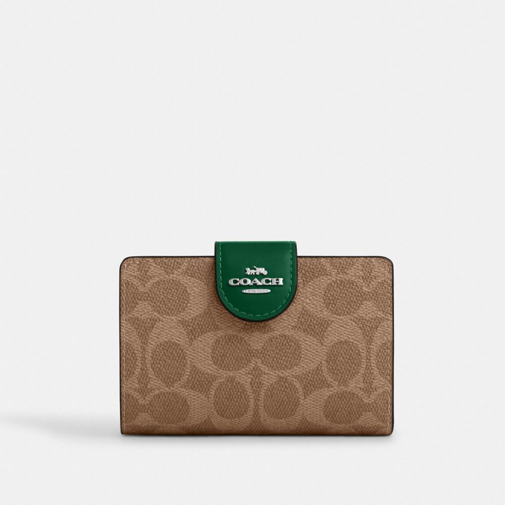 coach medium corner zip wallet in signature canvas CW786-SVXWY