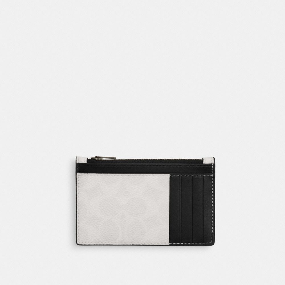 coach zip card case in signature canvas CV764-MQV