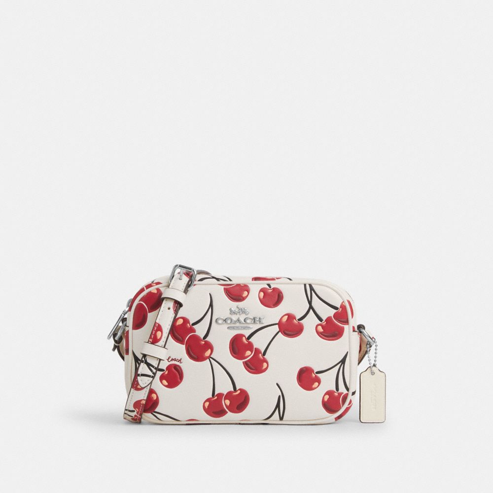 coach mini jamie camera bag with cherry print CAB04-SVCAH