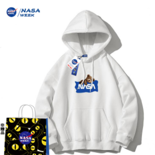 49.9元包邮！NASA  WEEK连帽男女加绒加厚卫衣