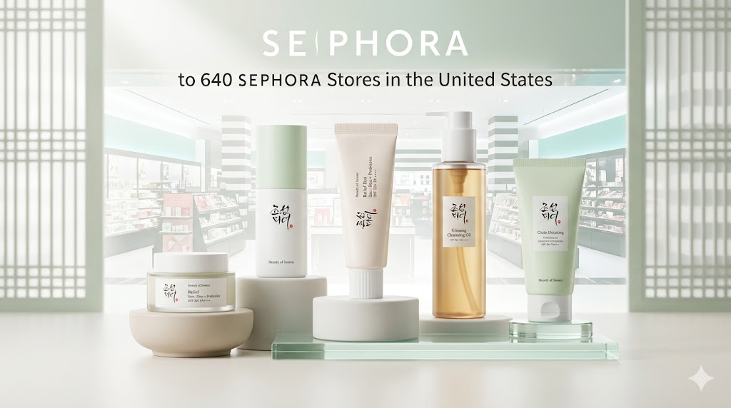 Beauty of Joseon viral skincare products on display at Sephora shelves