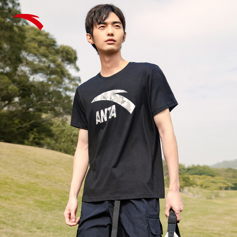 安踏男女2022夏季新款情侣宽松运动纯棉T恤