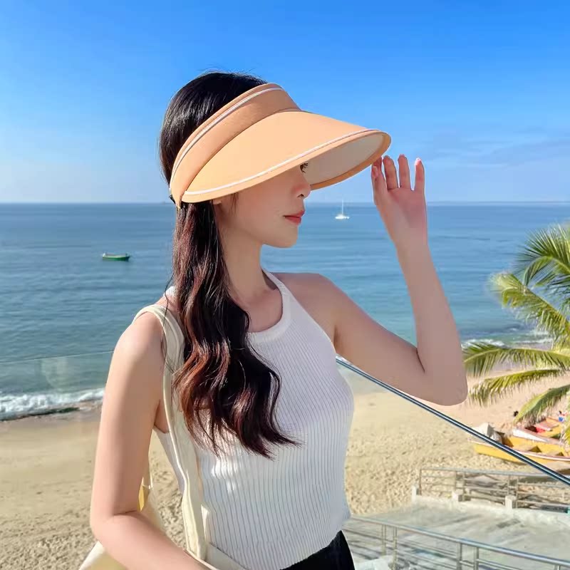 女款户外防晒空顶遮阳帽防晒