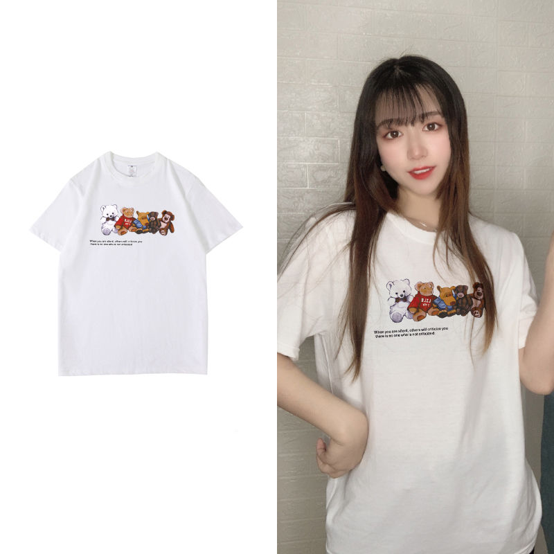 拍三件【秘印】夏季宽松ins港风短袖