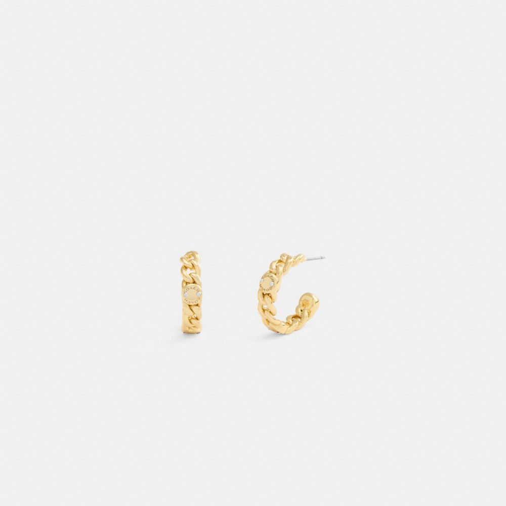 coach rivet chain hoop earrings CBW13-GLD