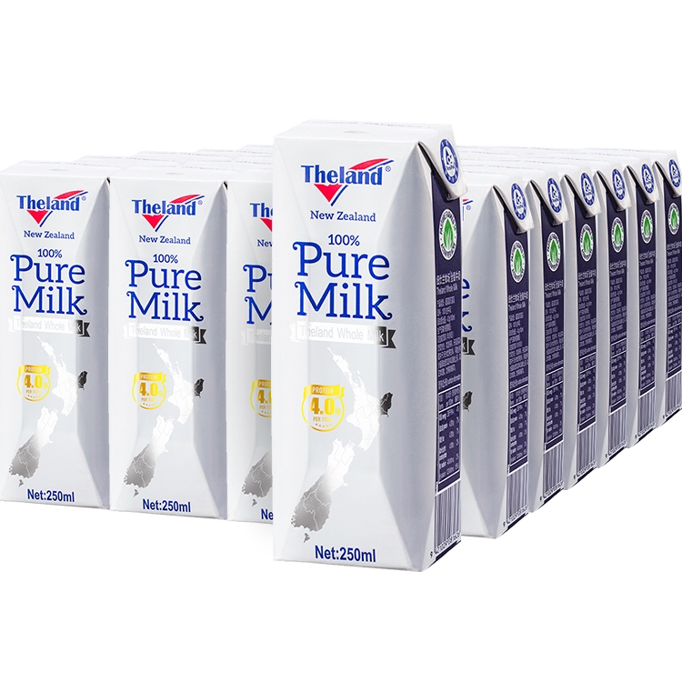 纽仕兰4.0g全脂纯牛奶250ml*24盒