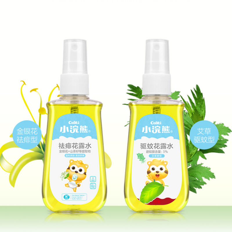 小浣熊金银花艾草驱蚊祛痱花露水100ml