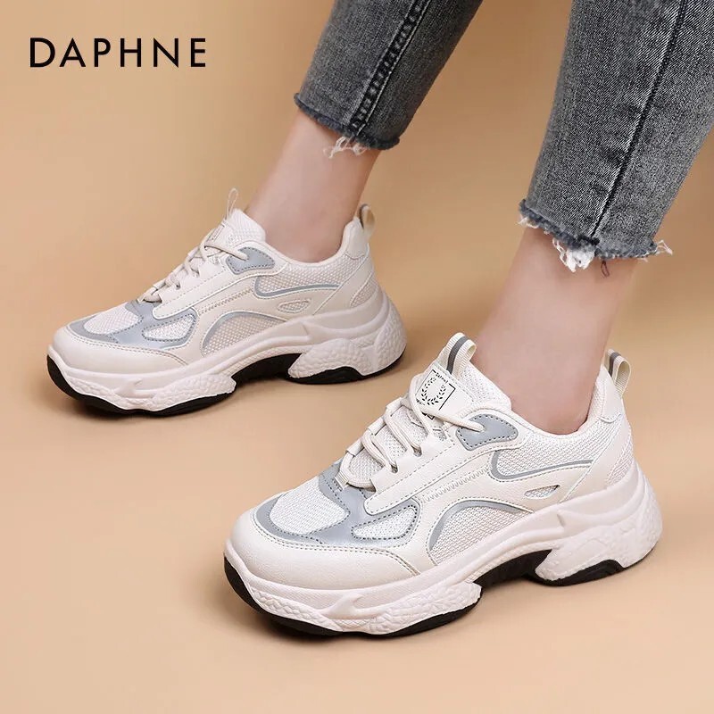 【JD旗舰店】达芙妮（DAPHNE）舒适透气老爹鞋