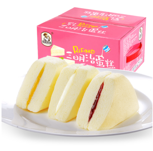 19.8元包邮！休闲农场 三明治蒸蛋糕500克*2箱