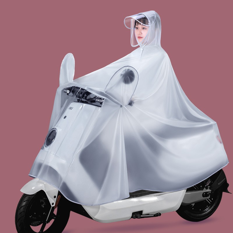 【JD旗舰店】电动车雨披  升级款 冰雪白 带帽檐 3XL