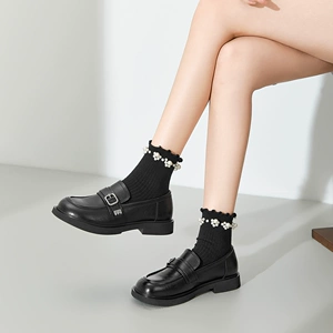 戈美其集合单鞋小皮鞋粗跟玛丽珍女鞋配裙子气质浅口单鞋子