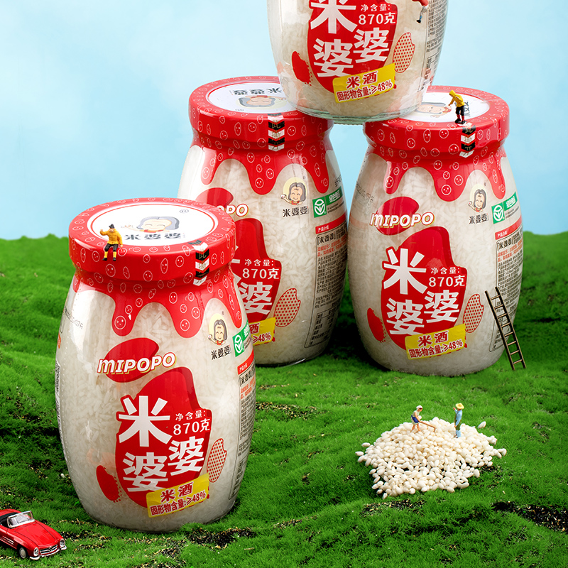 米婆婆醪糟甜酒酿米酒870gX2瓶装