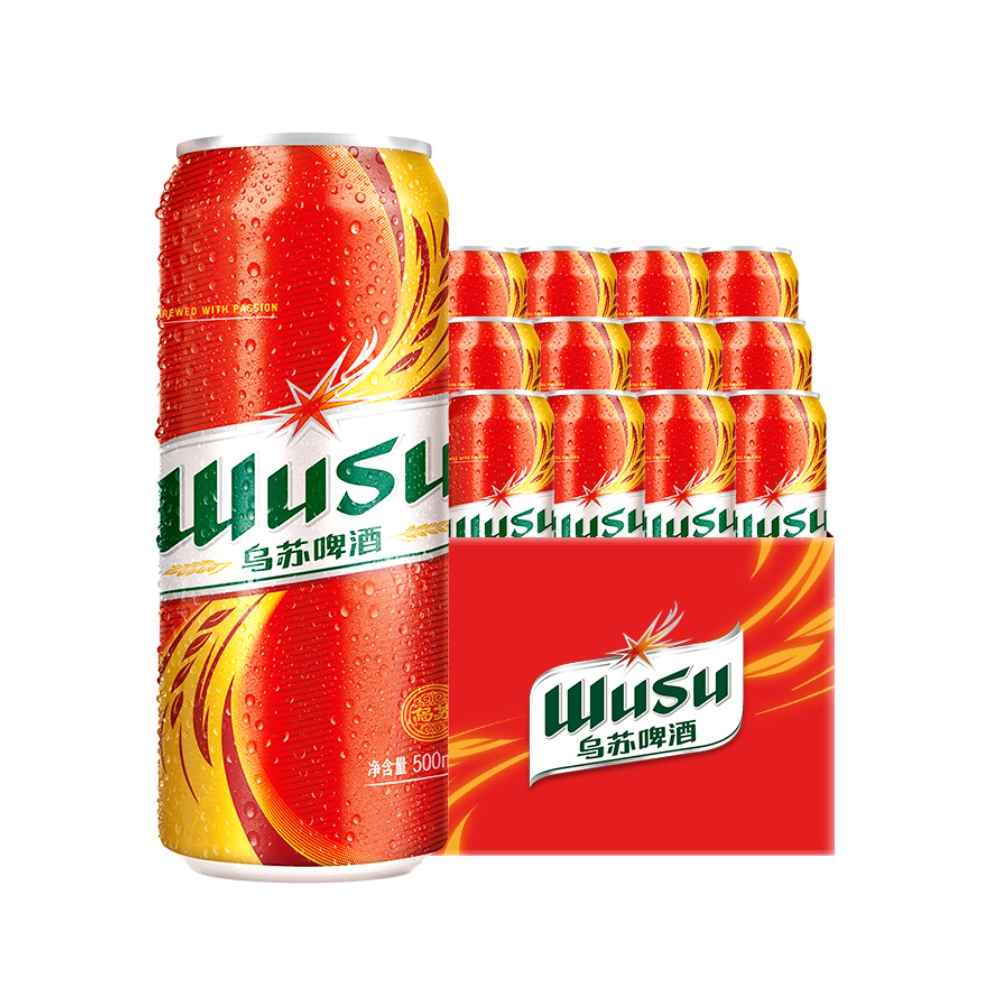 大红乌苏啤酒500ml*12罐