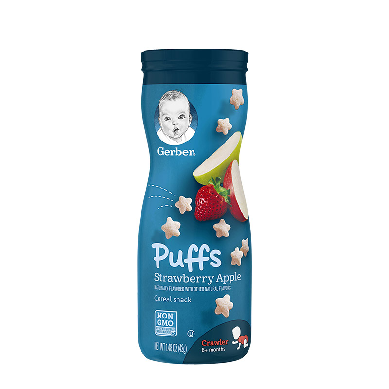 【拍3件】Gerber嘉宝星星泡芙黄桃味*3罐