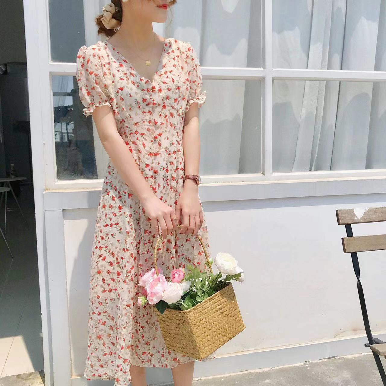 【多款式可选】FANSI中长款法式气质连衣裙