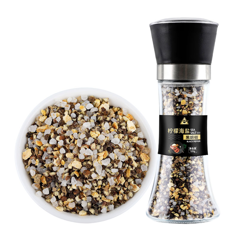 川珍柠檬海盐黑胡椒粒健身调味料125g