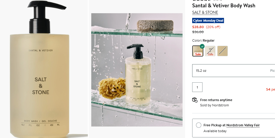 Salt and Stone Body Wash Refill Sale