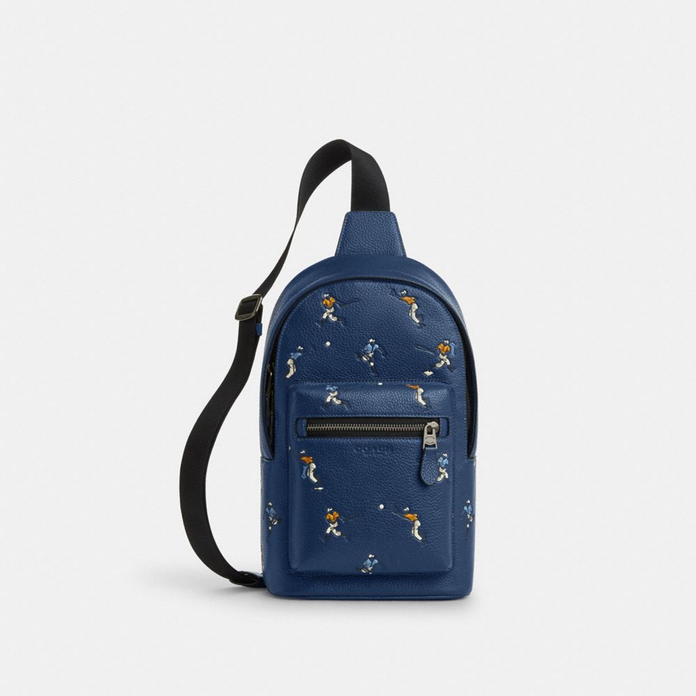 coach west pack with baseball print CAX48-QBRHY