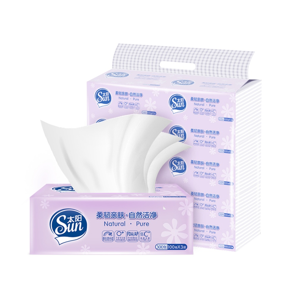 【拍10件100包】洁柔太阳抽纸3层80抽