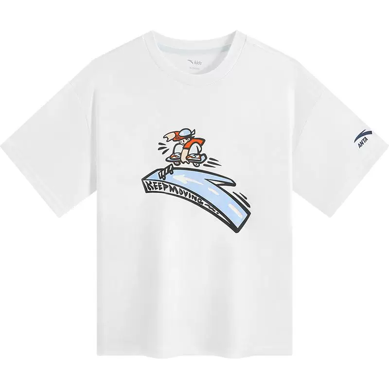 安踏儿童短袖T恤亲肤男大童短T