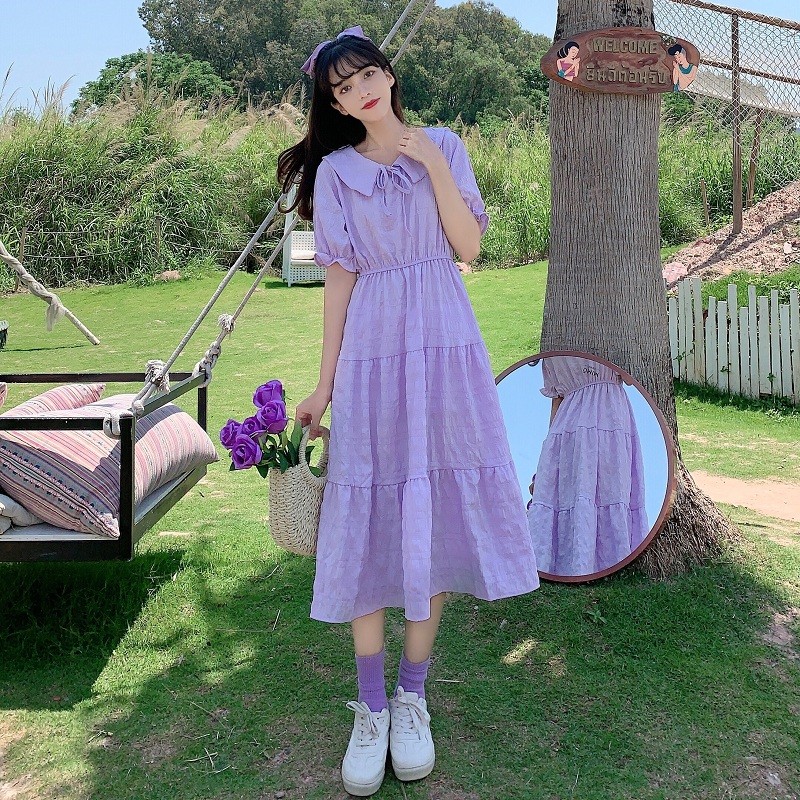 夏季新款法式复古连衣裙