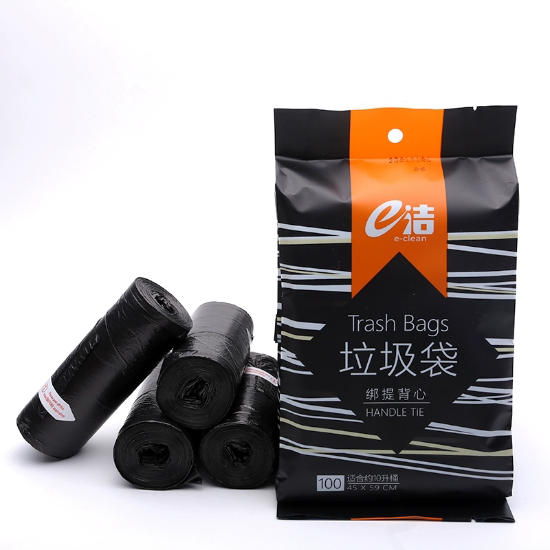 【e洁】垃圾袋加厚背心式100只