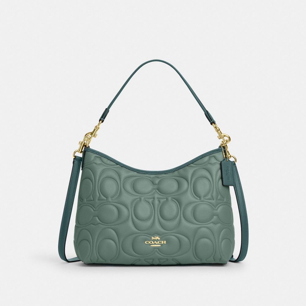 coach laurel shoulder bag in blocked signature leather CZ184-IMXI7