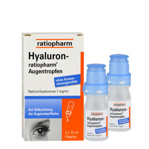 ratiopharm 透明质酸滴眼液 2X10ml 眼药水滋润保湿缓解干涩干眼症