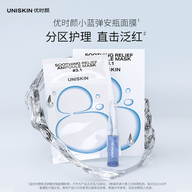 优时颜UNISKIN小蓝弹安瓶面膜蓝铜肽修护
