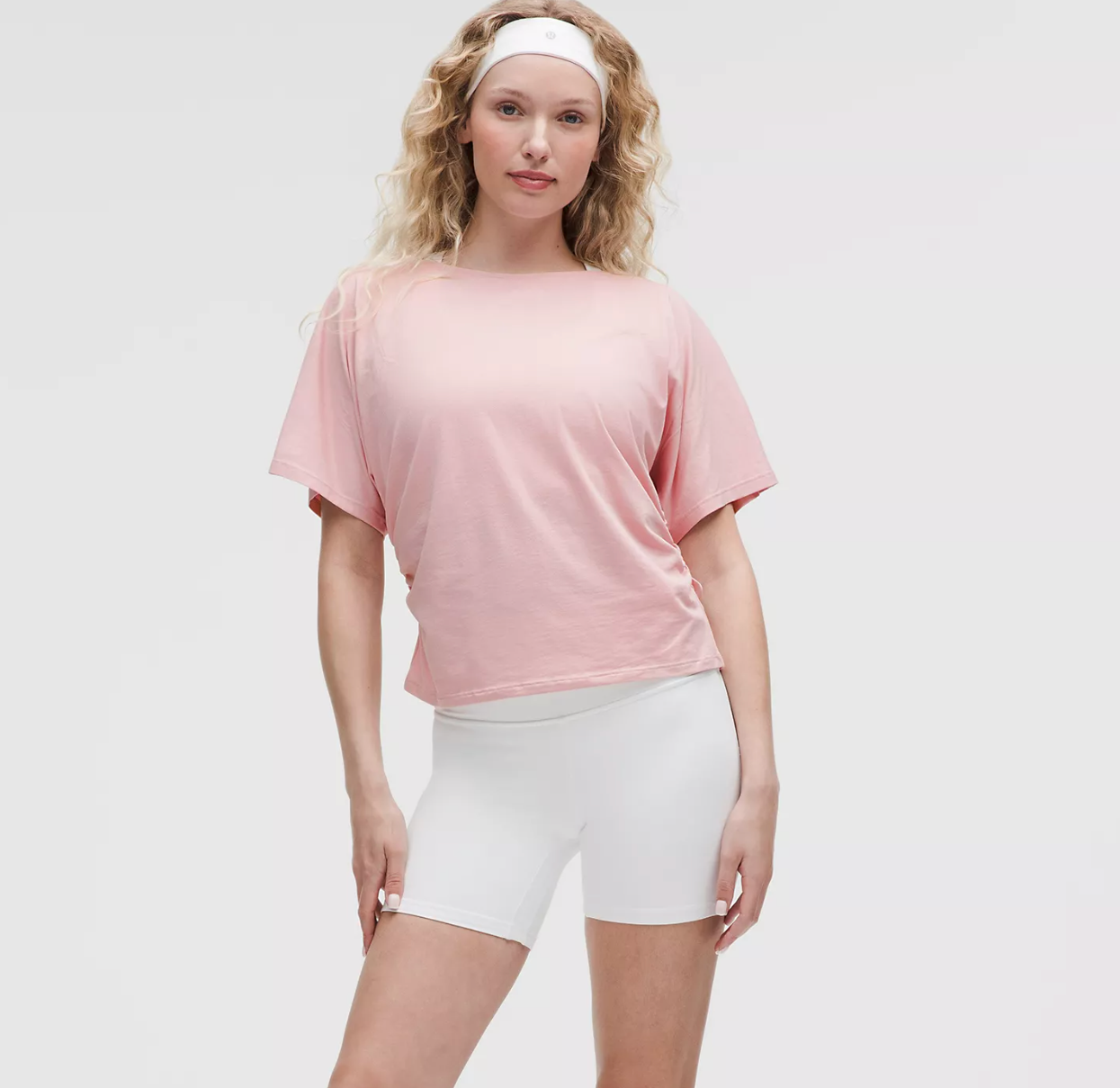 Lululemon Organic Cotton Ruched-Sides女士有机棉短袖