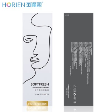 60元包邮！海俪恩 近视隐形眼镜日抛盒30片+赠润眼液