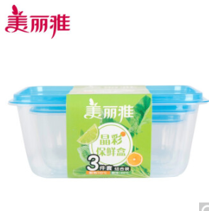 11.9元包邮！美丽雅保鲜盒 3件套+抽取式保鲜袋 100只