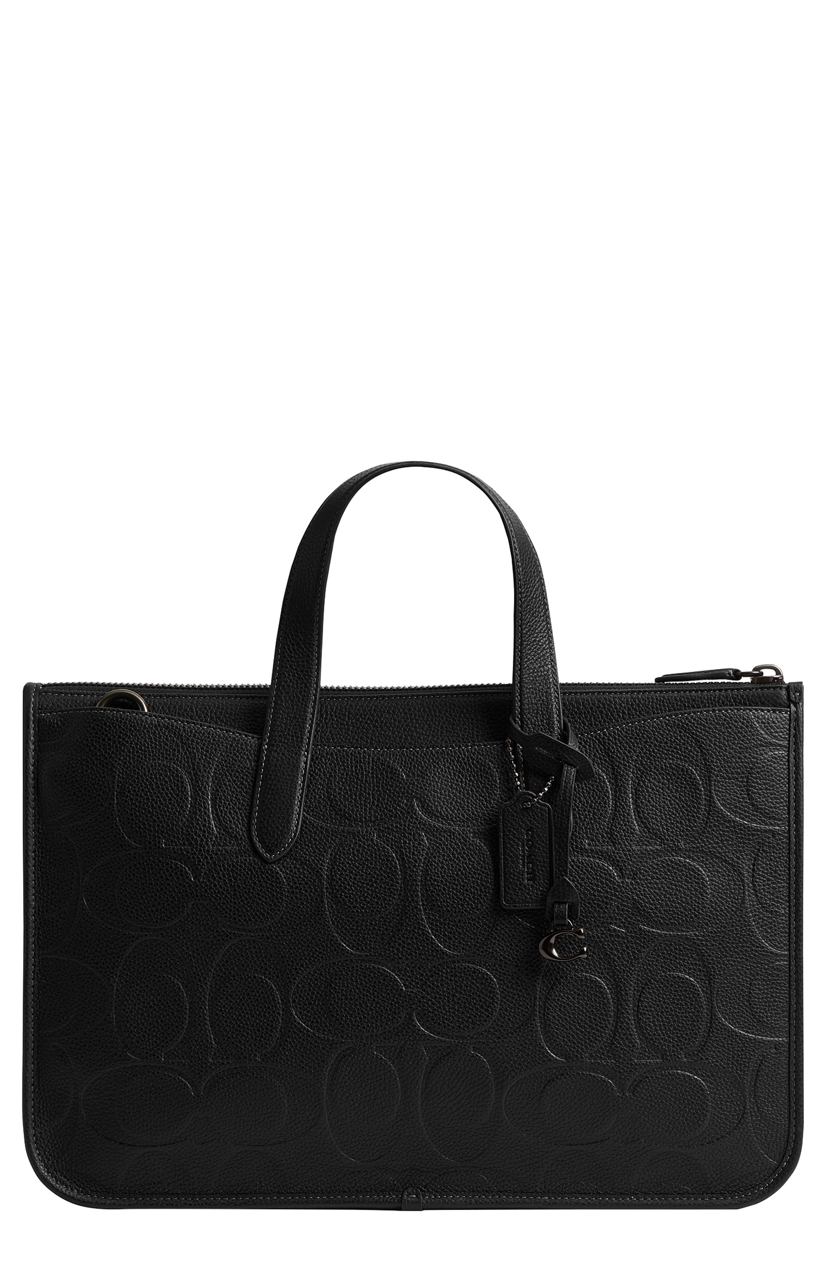 COACH Isaac Maxi Signature Embossed Leather Messenger Bag