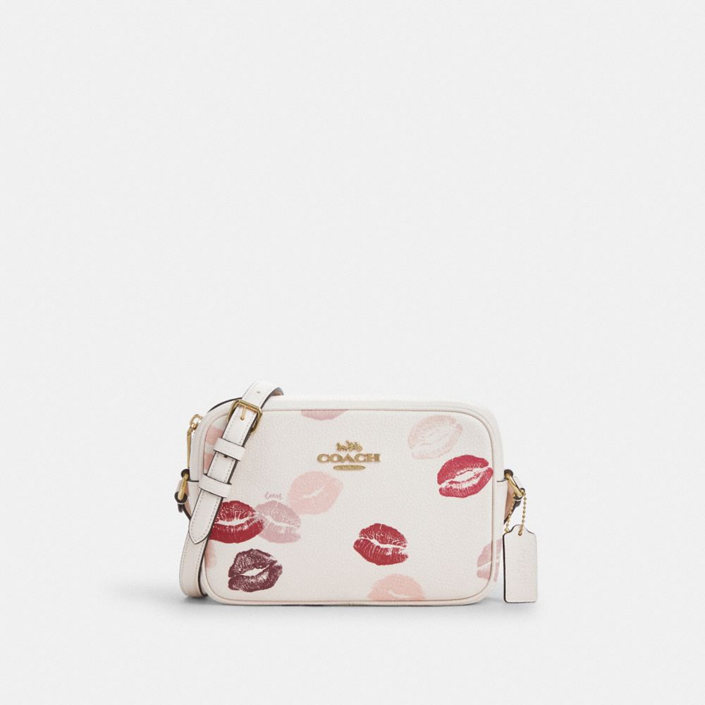 coach jamie camera bag with lips print