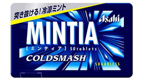 asahi朝日mintia无糖清凉薄荷糖50粒10盒coldsmash味