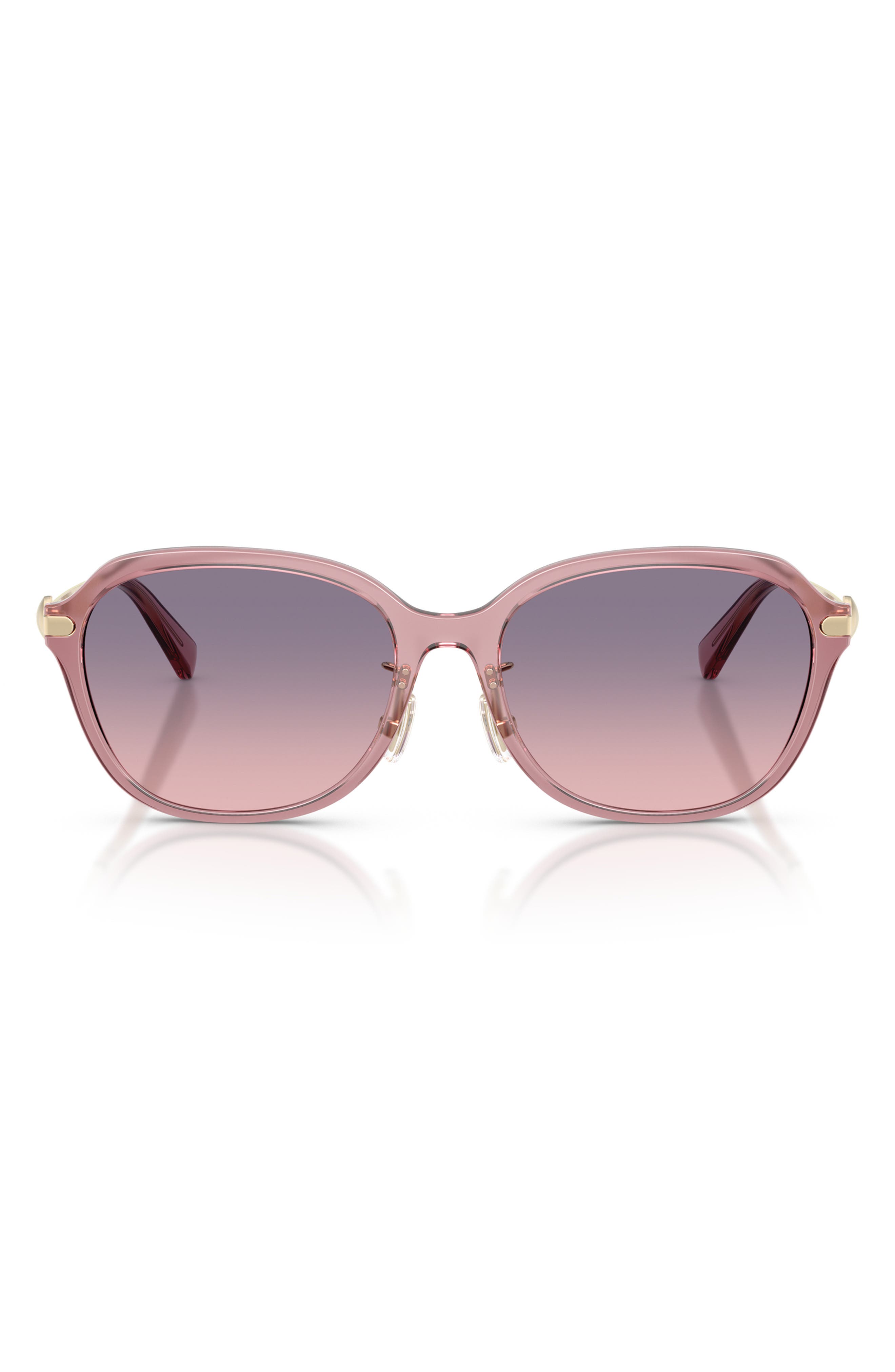 COACH 56mm Gradient Polarized Rectangular Sunglasses