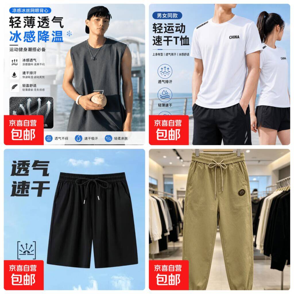 京东服饰抄底价：网眼背心1.99元、印花T恤3.99元起