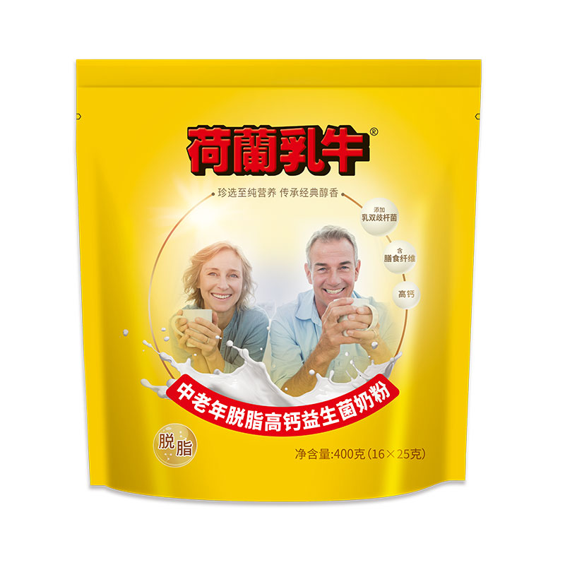 荷兰乳牛脱脂高钙益生菌奶粉400g袋