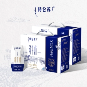 【5月产MS】特仑苏纯牛奶全脂灭菌乳钻包200mL×10包×2箱 送礼
