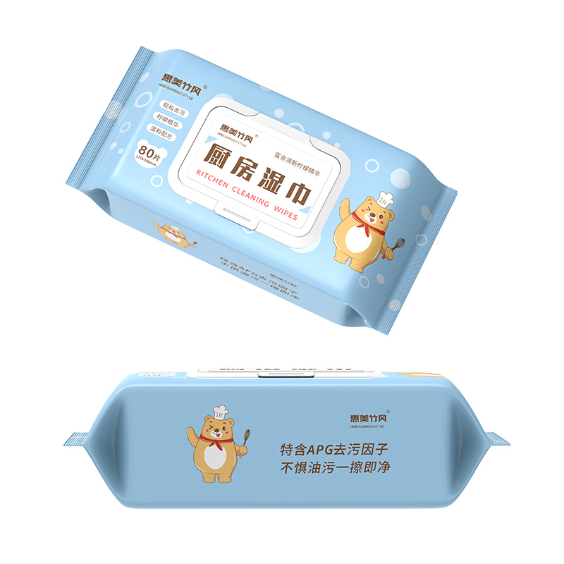 惠美竹风家用厨房湿巾去油去污专用清洁湿巾