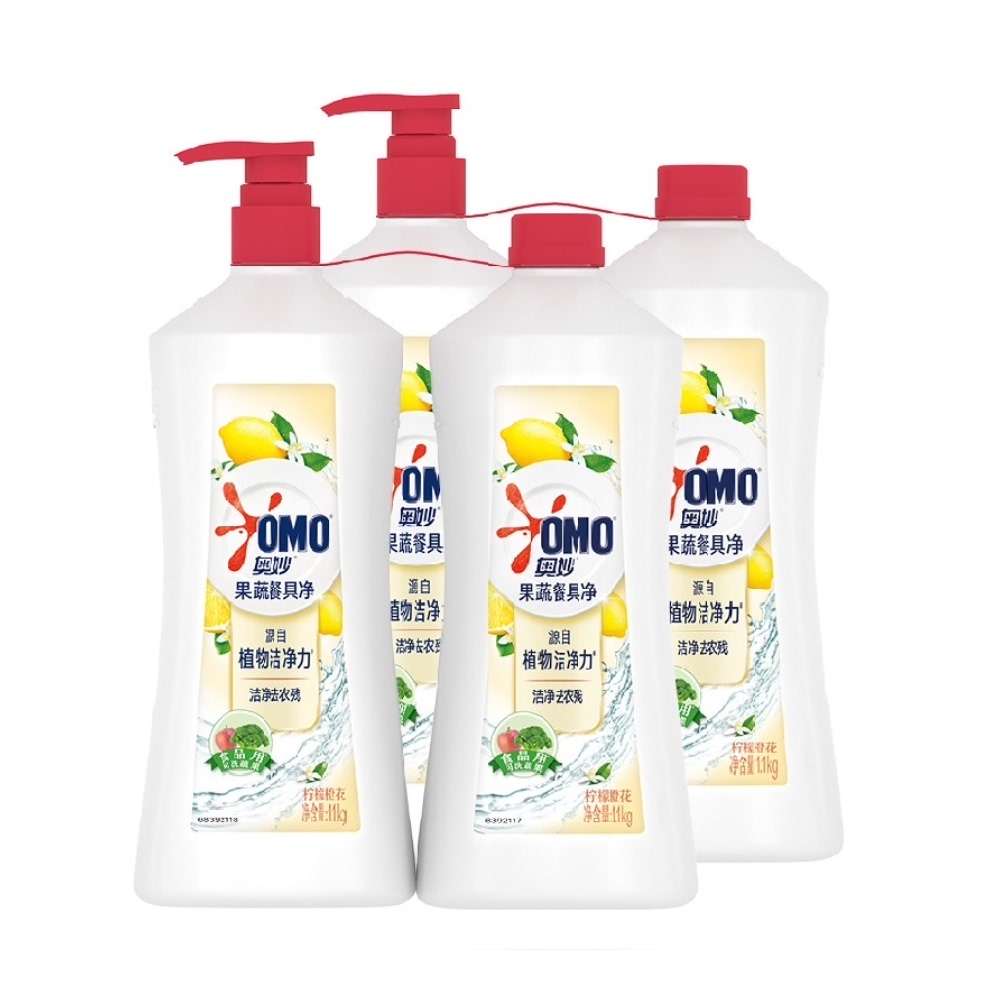 奥妙果蔬餐具净洗洁精不伤手绿茶2.2kg