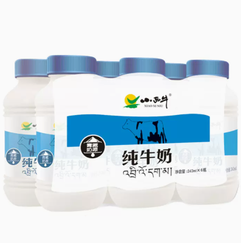 17.16元包邮！小西牛纯牛奶 青藏牧场243ml*6瓶